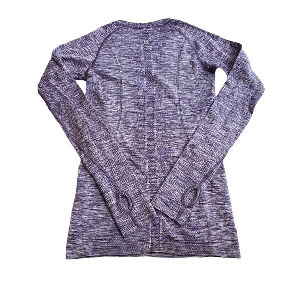 Lululemon Swiftly Tech Long Sleeve Crew Size 4 Space Dye Heathered Purple Fog - Picture 5 of 9